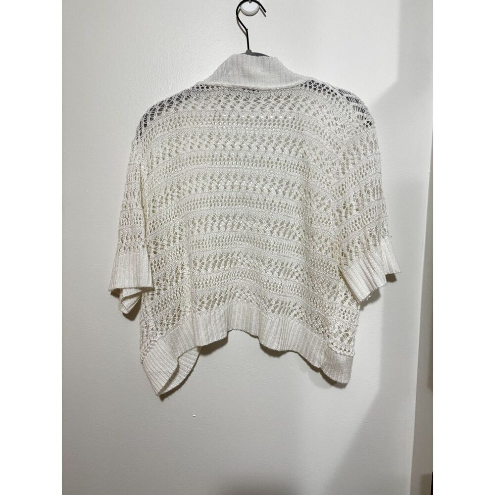 Intriguing Threads Cream Open Knit Boho Crochet C… - image 3